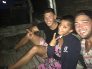 Riding in the back of trucks in Guatemala